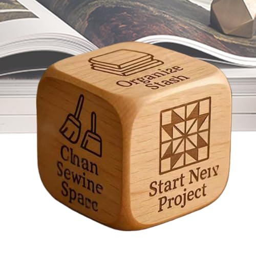 Entscheidungswürfel | Holz-Quilting-Würfel mit 6 Seiten - Geschenkideen, Kreatives Nähmöglichkeit Spiel für Designer Mütter Quilter Handwerk Liebhaber Großmütter Schneider von Generisch