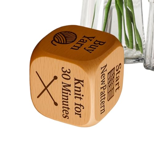 Entscheidungswürfel für Quilter | Holz-Entscheidungswürfel mit 6 gravierten Näharbeiten,Kreativ Nähen Zubehör Für Lieblinge Fachfrauen Familie Mütter Enthusiasten | Für Bastler Näher Mütter Freunde Fa von Generisch