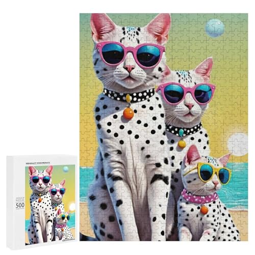 Entzückende Katzen, die einen sonnigen Tag am Strand genießen 500 Teile Tier klassisches Holzpuzzle für Erwachsene Entzückende Katzen, die einen sonnigen Tag am Strand genießen 500 Teile Tier klassisches Holzpuzzle für Erwachsene von Generisch