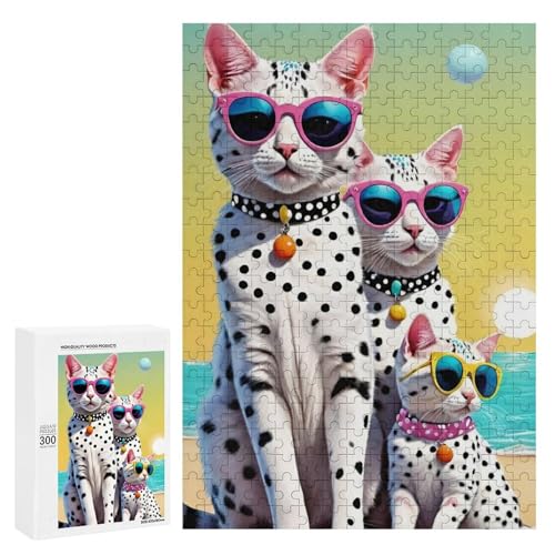 Entzückende Katzen, die einen sonnigen Tag am Strand genießen. Klassisches Holzpuzzle für Erwachsene mit 300 Teilen Entzückende Katzen, die einen sonnigen Tag am Strand genießen. Klassisches Holzpuzzle für Erwachsene mit 300 Teilen von Generisch