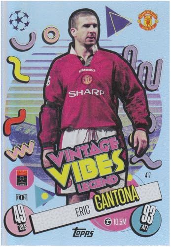 Eric Cantona Man United, Vintage Vibes Legend Glitzer Fußball Sammelkarte 417 von Generisch