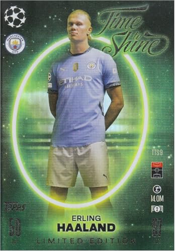 Erling Haaland Man City Zeit zu glänzen Limited Edition Fußball Sammelkarte TTS 9 Erling Haaland Man City Zeit zu glänzen Limited Edition Fußball Sammelkarte TTS 9 von Generisch