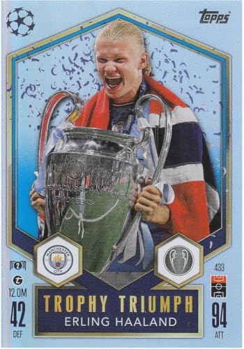 Erling Haaland t 12.0M Stürmer Man City Topps Trophy Fußball Sammelkarte 433 von Generisch