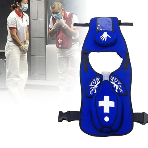 Erstickungsrettungstrainingsweste für Erwachsene – sichere Rückenblas-Übungsweste für Erste-Hilfe- und Notfall-Training (blau) von Generisch
