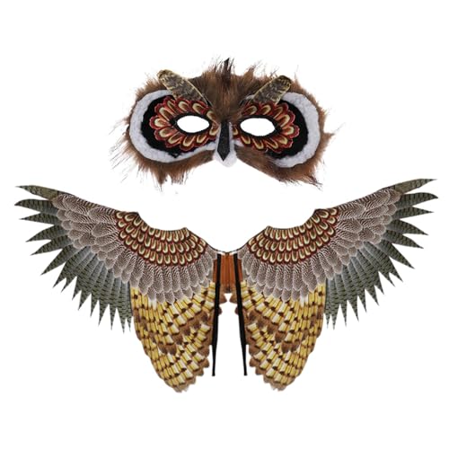 Eule Cosplay Kostüm Requis – Tier-Eulen-Kostüm-Set | Eulenflügel-Kostüm-Set, Eulen-Kostüm-Set Mit Maske, Einzigartiger Vogelflügel, Kreative Eulenadler-Kostüme Für Kinderspielzeug, Bühnenshow-Karneval Eule Cosplay Kostüm Requis – Tier-Eulen-Kostüm-Set | Eulenflügel-Kostüm-Set, Eulen-Kostüm-Set Mit Maske, Einzigartiger Vogelflügel, Kreative Eulenadler-Kostüme Für Kinderspielzeug, Bühnenshow-Karneval von Generisch