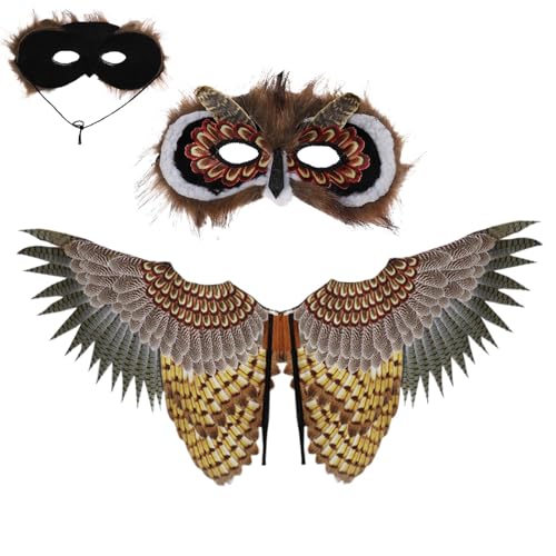 Eulen-Cosplay-Kostüm-Requisiten - Eulen-Kostüm-Set, Eulenflügel Und Gesichtsbedeckung Cosplay Set,Adlerkostüme, Vogelflügel, Simulierte Flügel Für Kinderspielzeug, Eulenkostüm Für Bühnenshow-Karneval Eulen-Cosplay-Kostüm-Requisiten - Eulen-Kostüm-Set, Eulenflügel Und Gesichtsbedeckung Cosplay Set,Adlerkostüme, Vogelflügel, Simulierte Flügel Für Kinderspielzeug, Eulenkostüm Für Bühnenshow-Karneval von Generisch