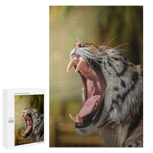 Exotic Tiger 1000 Teile Set Holzpuzzle - Hartholz, perfektes therapeutisches Hobby für Paare von Generisch