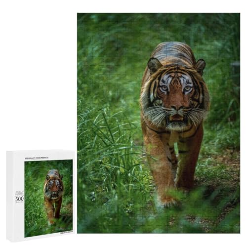 Exotic Tiger 500 Teile Set Holzpuzzle - Nachhaltiges Holzmaterial, perfekter Indoor-Spaß für Paare von Generisch