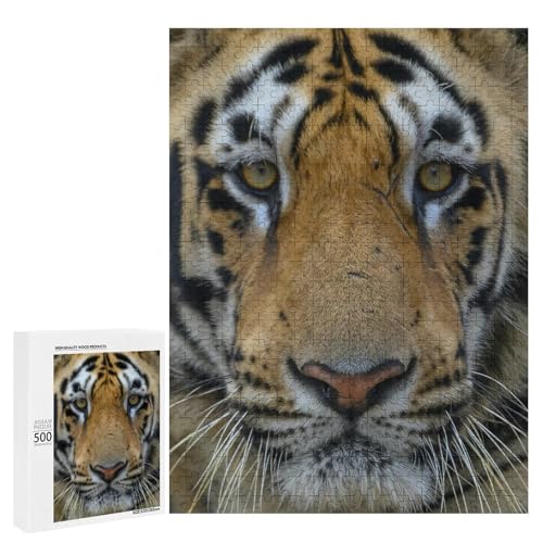 Exotic Tiger 500-teiliges Holzpuzzle - laminiertes Lindenholz, perfektes Kunstdisplay für Sammler von Generisch