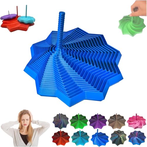 Expand Sensory Frustration Star, Fractal Fidget Hexagon - 3D-Sternförmiges Zappelspielzeug Zum Stressabbau, Anti-Stress-Sensory Cubes Für Kinder Und Erwachsene (Blau, L) von Generisch