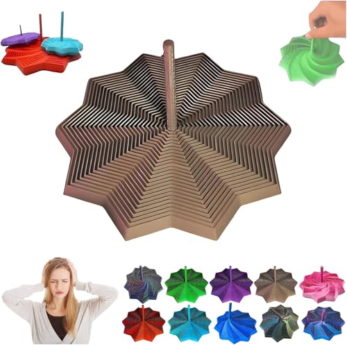 Expand Sensory Frustration Star, Fractal Fidget Hexagon - 3D-Sternförmiges Zappelspielzeug Zum Stressabbau, Anti-Stress-Sensory Cubes Für Kinder Und Erwachsene (Braun, L) von Generisch