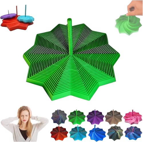 Expand Sensory Frustration Star, Fractal Fidget Hexagon - 3D-Sternförmiges Zappelspielzeug Zum Stressabbau, Anti-Stress-Sensory Cubes Für Kinder Und Erwachsene (Grün, L) von Generisch