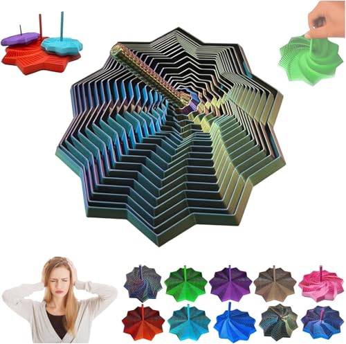 Expand Sensory Frustration Star, Fractal Fidget Hexagon - 3D-Sternförmiges Zappelspielzeug Zum Stressabbau, Anti-Stress-Sensory Cubes Für Kinder Und Erwachsene (Lasergrün, L) von Generisch