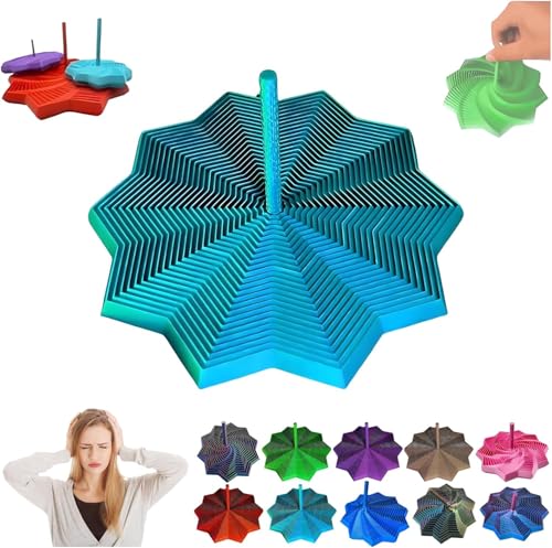 Expand Sensory Frustration Star, Fractal Fidget Hexagon - 3D-Sternförmiges Zappelspielzeug Zum Stressabbau, Anti-Stress-Sensory Cubes Für Kinder Und Erwachsene (Piniengrün, S) von Generisch