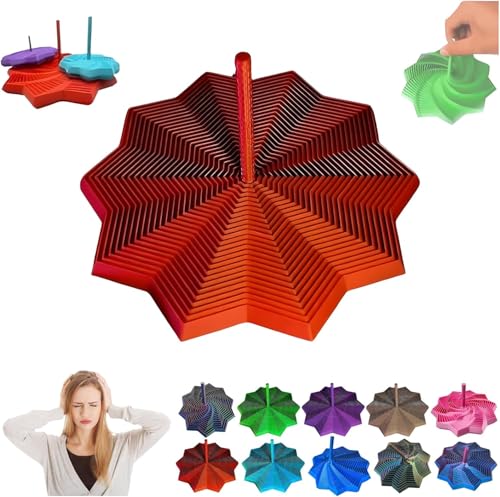 Expand Sensory Frustration Star, Fractal Fidget Hexagon - 3D-Sternförmiges Zappelspielzeug Zum Stressabbau, Anti-Stress-Sensory Cubes Für Kinder Und Erwachsene (Rot, S) von Generisch