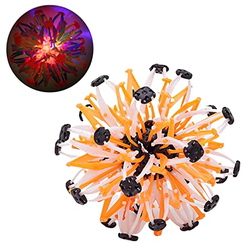 Expandable Magic Hobermans Sphere Ball, Expandable Atmung Ball, ,Autismen AD-HD Neuheit Sensory Spielzeug, Expandable Ball Sphere Spielzeug für Kinder und Erwachsene (Farbenfroh, mit Licht) von Generisch