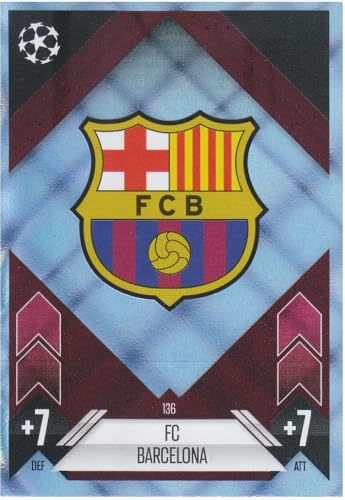 FC Barcelona Logo Vereinswappen Blue Crystal Parallels Badge Topps CL 2024-25 Fußball Sammelkarte 136 von Generisch