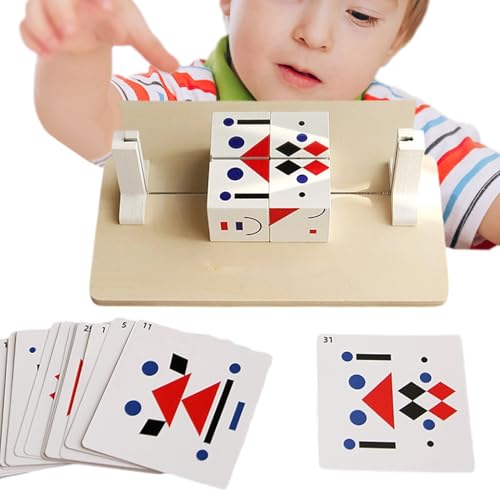 Face Blocks Game | 3D Geometrischer Würfel Spielzeug - Interaktive Bausteine Mit Wechselbarem Gesicht Zur Förderung Motorischer Fähigkeiten Und Logischen Denkens von Generisch