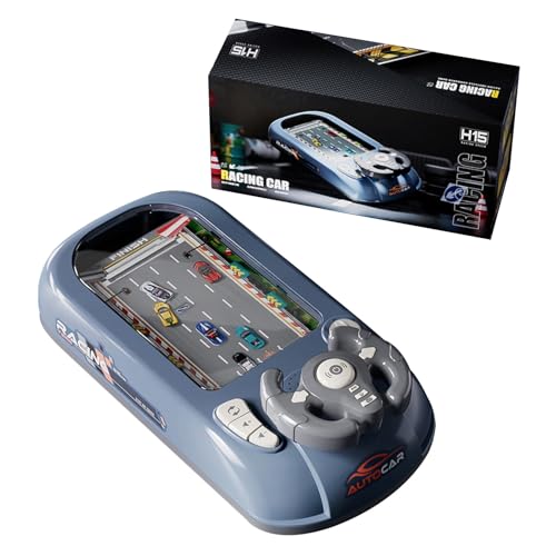Fahrsimulator, R ENN-Abenteuerauto, Simulations-Lenkauto-Spielzeug, Spielzeug mit Musik und Fahrzeug-Soundeffekten, Fahrspiele für 3 Jahren Kleinkindspielzeug Auto (Grey, One Size) von Generisch
