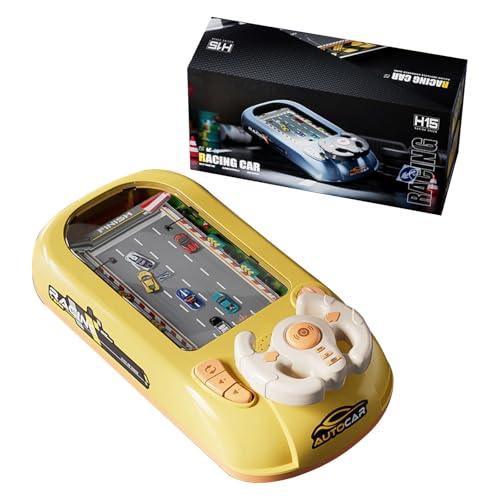 Fahrsimulator, R ENN-Abenteuerauto, Simulations-Lenkauto-Spielzeug, Spielzeug mit Musik und Fahrzeug-Soundeffekten, Fahrspiele für 3 Jahren Kleinkindspielzeug Auto (Yellow, One Size) von Generisch