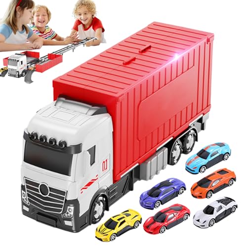 Fahrzeug-Set | inkl. Rennstrecken Kleinkind-Laster,Interaktives Faltbares Sinnesförderndes Lernspielzeug Für Draußen Und Kinderzimmer von Generisch