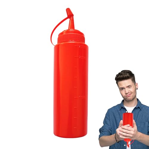 Falsche Flasche rot Ketchup - falsche Flaschen Ketchup und Senf | Amüsante Streiche Flaschen für falsche Vinaigrette | Neue Flaschen Neuheiten für Streiche von AM von Generisch