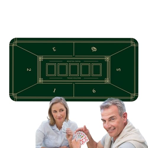Faltbarer Pokertisch, Gummi-Poker-Matte - Tischmatte für Kartenspiele - Fortschrittliche Pokerplatte mit rutschfester und wasserfester Faltfläche mit Tasche p von Generisch
