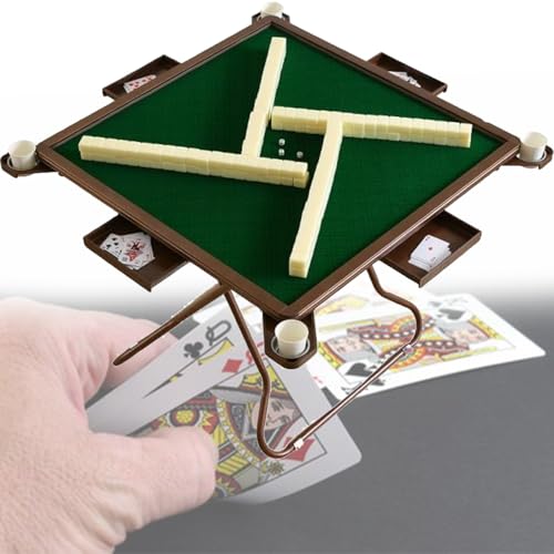 Faltbarer Spieltisch für 4 Spieler, mit grünem Filz und Getränkehaltern, tragbar für Mahjong, Dominosteine, Poker und Brettspiele Faltbarer Spieltisch für 4 Spieler, mit grünem Filz und Getränkehaltern, tragbar für Mahjong, Dominosteine, Poker und Brettspiele von Generisch