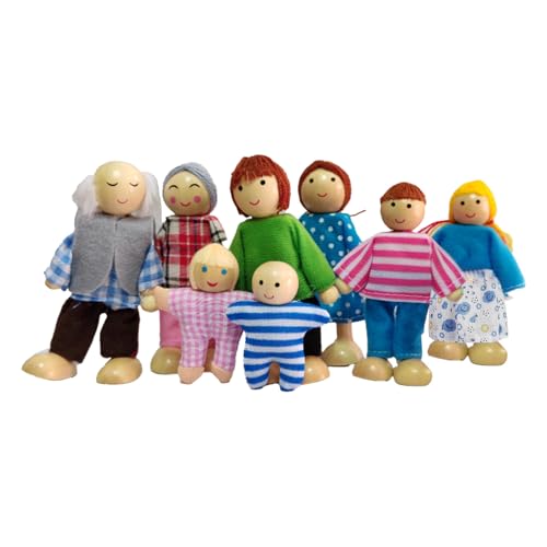 Familienpuppen Playset | Holzpuppenhaus Leute | 8 Figuren Schöne Glückliche Familie Dolls Playset | Hausdekoration Miniatur -Menschen Set, Tisch Mittelstücke Puppenhauszubehör Für Wohnzimmer Schlafzim Familienpuppen Playset | Holzpuppenhaus Leute | 8 Figuren Schöne Glückliche Familie Dolls Playset | Hausdekoration Miniatur -Menschen Set, Tisch Mittelstücke Puppenhauszubehör Für Wohnzimmer Schlafzim von Generisch