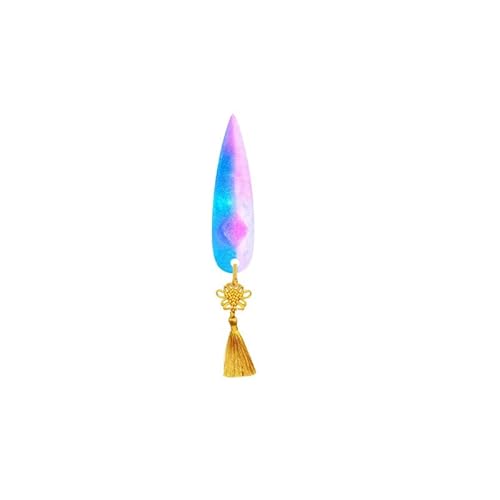 Fantasy Cosplay Kristallzepter, Hellblau mit Goldenen Quasten, Rollenspiel Requisite, Halloween Kostüm Accessoire (1p) von Generisch