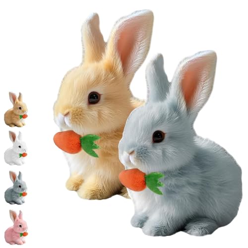 Fanyil Bunny Pal, Bunny Mein Realistisches Kaninchen, Bouncing Rabbit, Interactive Rabbit Robot as Toy (Gray+Yellow) von Generisch