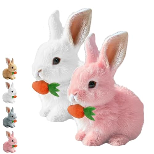 Fanyil Bunny Pal, Bunny Mein Realistisches Kaninchen, Bouncing Rabbit, Interactive Rabbit Robot as Toy (Pink+White) von Generisch