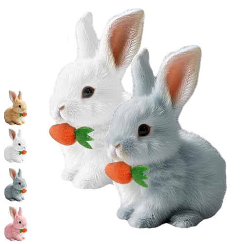 Fanyil Bunny Pal, Bunny Mein Realistisches Kaninchen, Bouncing Rabbit, Interactive Rabbit Robot as Toy (White+Gray) von Generisch