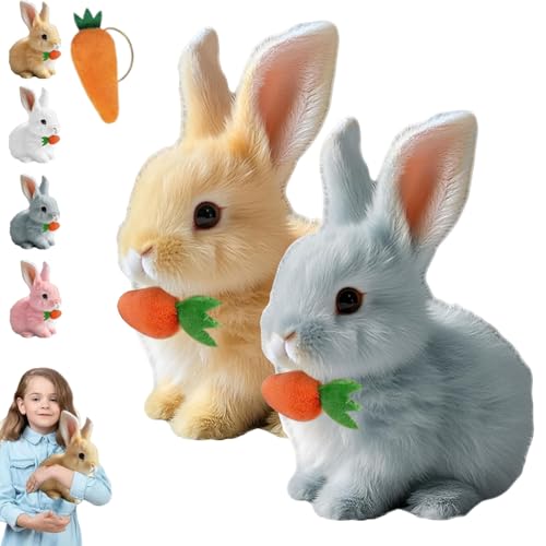 Fanyil Bunny Pal, Bunny Mein Realistisches Kaninchen, Fancy Sherum Bunny Pal, Bouncing Rabbit, Interactive Rabbit Robot as Toy (Gray+Yellow) von Generisch