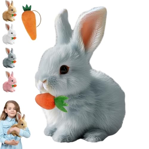 Fanyil Bunnypal, Sherum Bunny Pal, Bunny Mein Realistisches Kaninchen, Interactive Bunny Pal Rabbit Robot, Bouncing Rabbit with Sound Movements (Gray) von Generisch