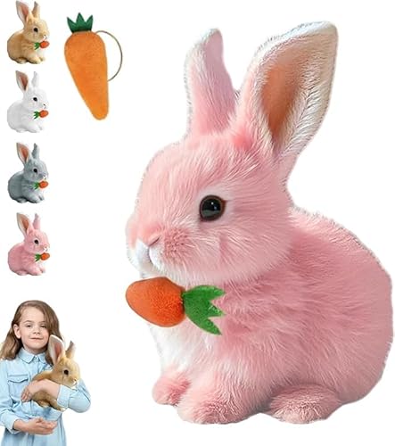 Fanyil Bunnypal, Sherum Bunny Pal, Bunny Mein Realistisches Kaninchen, Interactive Bunny Pal Rabbit Robot, Bouncing Rabbit with Sound Movements (Pink) von Generisch