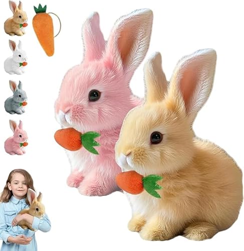 Fanyil Bunnypal, Sherum Bunny Pal, Bunny Mein Realistisches Kaninchen, Interactive Bunny Pal Rabbit Robot, Bouncing Rabbit with Sound Movements (Pink+Yellow) von Generisch