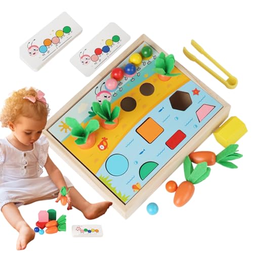 Farbanpassungsspiel,Lernspielzeug aus Holz | Farbform-Matching-Spiel - Farbform-Matching-Spiel, 3-in-1-Karottenform-Sortierspielzeug, Farbform-Feinmotorikspiel für Kinder im Alter von 1–3 Jahren Farbanpassungsspiel,Lernspielzeug aus Holz | Farbform-Matching-Spiel - Farbform-Matching-Spiel, 3-in-1-Karottenform-Sortierspielzeug, Farbform-Feinmotorikspiel für Kinder im Alter von 1–3 Jahren von Generisch