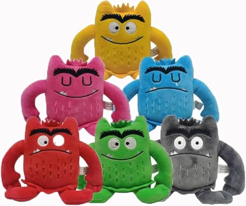 Farbenmonster Plushie, Bunte Monster Plüschtier für eine fröhliche und unbeschwerte Stimmung, Halloween oder Birthday Decorations Monster Kuscheltier Geschenke für Jungen oder Mädchen (6 pcs) von Generisch
