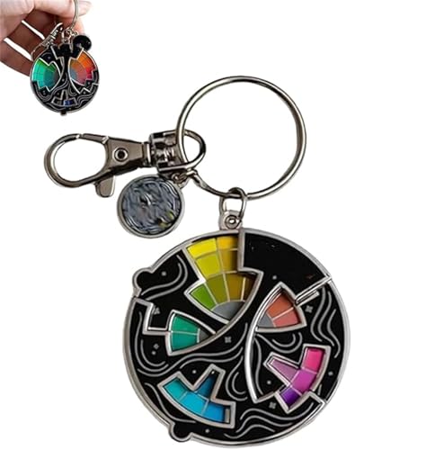 Farbige Fidget-Emaille-Anstecknadel, farbiger Fidget-Rad-Schlüsselanhänger, 20 Farben, Farbrad, Fidget-Spinner, niedliche Emaille-Anstecknadeln, Geschenke für Rucksäcke, Jacken, Hüte (1 Stück) von Generisch