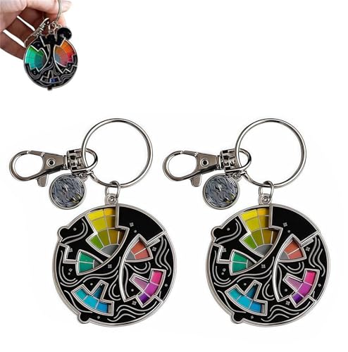 Farbige Fidget-Emaille-Anstecknadel, farbiger Fidget-Rad-Schlüsselanhänger, 20 Farben, Farbrad, Fidget-Spinner, niedliche Emaille-Anstecknadeln, Geschenke für Rucksäcke, Jacken, Hüte (2 Stück) von Generisch