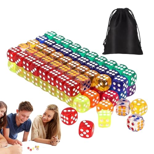 Farbiger Würfelset - 100 Würfel Bulk Pack Dice Game | Brettspiele Spielen Accessoires | Lustige Farbige Würfel Mit Leuchtenden Farben Für Partys Miniwürfel Für Alle Altersgruppen Im Freien Im Frei von Generisch