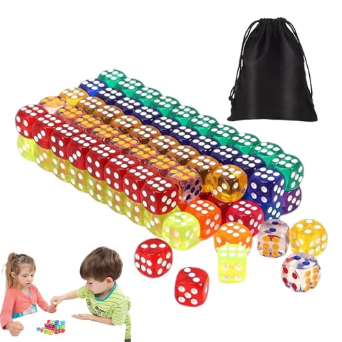 Farbiger Würfelset - 100 Würfel Bulk Pack Dice Game | Brettspiele Spielen Accessoires | Lustige Farbige Würfel Mit Leuchtenden Farben Für Partys Miniwürfel Für Alle Altersgruppen Im Freien Im Frei von Generisch