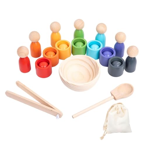 Farbsortierspielzeug - Holz Regenbogenspiel, Kleinkindsortieraktivität, robustes Holzspielzeug | Verbessern Sie das logische Denken, das pädagogische Spiel des Elternteils, frühkindliche Entwicklung f von Generisch