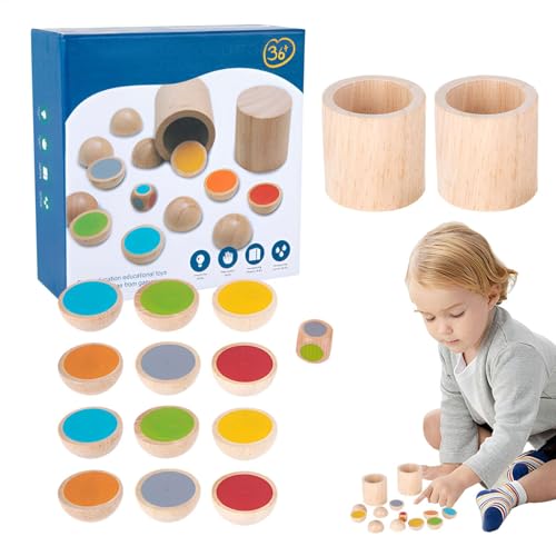 Farbübereinstimmende Schachspielbrett, passendes Schachbrettspiel,Game Board Holzfarbe Matching Chess | Pädagogisches interaktives Lernspielzeug lustig für Kinder von Generisch