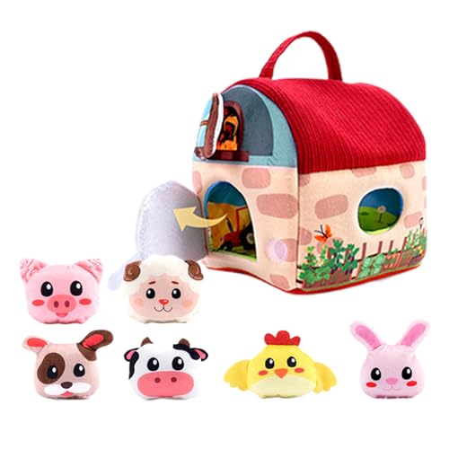 Farm, Cute Stuffed Animal, 5.51in Pretend Play Set, Authentic Soft Plush Figures, Built in Mirror Barn Carrier for Easter, Surprises, Birthday, Playtime, Educational Toy Farm, Cute Stuffed Animal, 5.51in Pretend Play Set, Authentic Soft Plush Figures, Built in Mirror Barn Carrier for Easter, Surprises, Birthday, Playtime, Educational Toy von Generisch