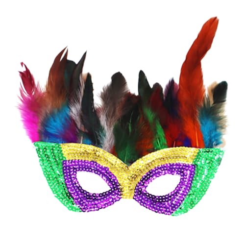 Feathers Karnevalsmasken für Damen, Brille, bunt, Party, Maskerade, Maske für Damen, Karneval, Zubehör, Ball von Generisch