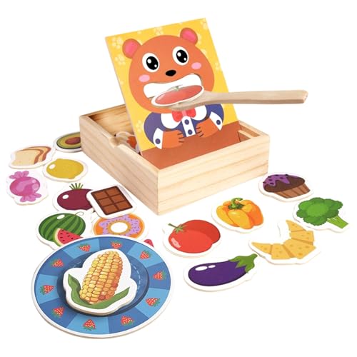 Feeding Toy, Wooden Toys, Toddler Ages 3+, Realistic Set, Pretend Training Educational Game 6.61x5.79x1.89 inches for Preschool, Kindergarten & Travel Feeding Toy, Wooden Toys, Toddler Ages 3+, Realistic Set, Pretend Training Educational Game 6.61x5.79x1.89 inches for Preschool, Kindergarten & Travel von Generisch