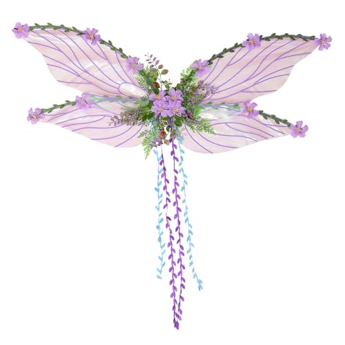 Feenflügel – Wälder Frauen Flügel | Schmetterlingsflügel mit 3D-Blumen und Blättern Dekor | Verkleidungsrequisite Kostüm Zubehör für Mädchen Frauen Fantasy Convention Event Bühnenaufführung Feenflügel – Wälder Frauen Flügel | Schmetterlingsflügel mit 3D-Blumen und Blättern Dekor | Verkleidungsrequisite Kostüm Zubehör für Mädchen Frauen Fantasy Convention Event Bühnenaufführung von Generisch