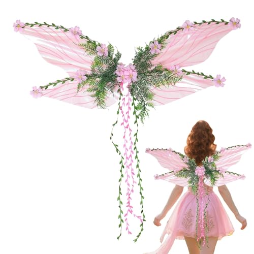 Feenflügel für Erwachsene und Damen, Kostümzubehör mit 3D- und Blättern, Schmetterlingsflügel für Erwachsene, für Mädchen, Frauen, Fotografie, Bühnenaufführung, Party von Generisch